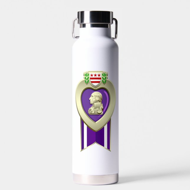 Lila Herzflasche Trinkflasche (Vorne)