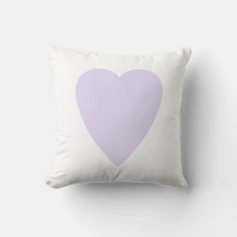 Lila Herzform Design Weiß & Lilac Kissen