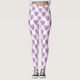 Lila Herzklopfen Frauen Leggings