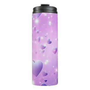 Lila Herzkranzwärmer Thermosbecher