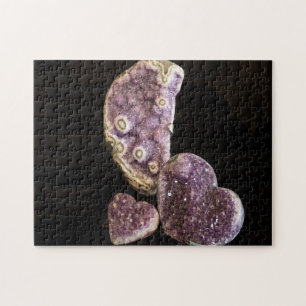 Lila Herzkristalle - Amethyst Gemstones Puzzle
