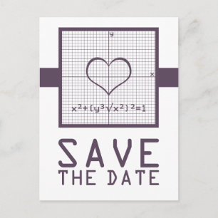 Lila Herzmathematik Save the Date Postkarte