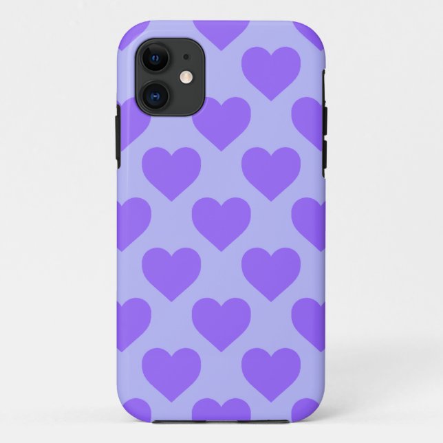 Lila Herzmuster Case-Mate iPhone Hülle (Rückseite)