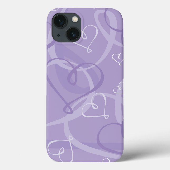 Lila Herzmuster Case-Mate iPhone Hülle (Rückseite)