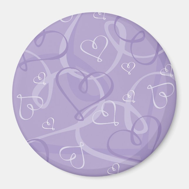 Lila Herzmuster Magnet (Vorne)