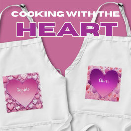 Lila Herzname Schürze