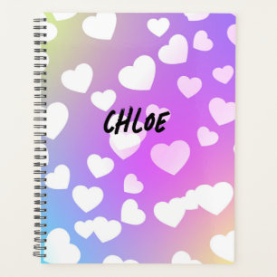 Lila Herzplaner Personalisiert Planer