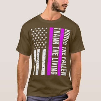 Lila Herztag Militärische Veteran Amerikaner Lila T-Shirt