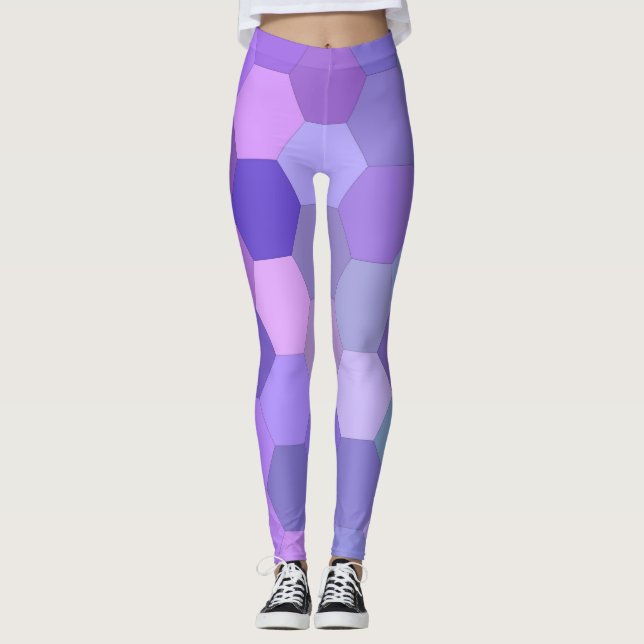 lila Hexagon-Leggings Leggings (Vorderseite)