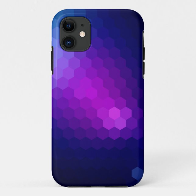 Lila hexagonale nahtlose Grafik Case-Mate iPhone Hülle (Rückseite)