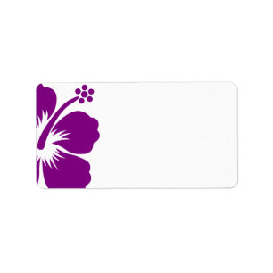 Lila Hibisken Hochzeitskennzeichen Adressaufkleber