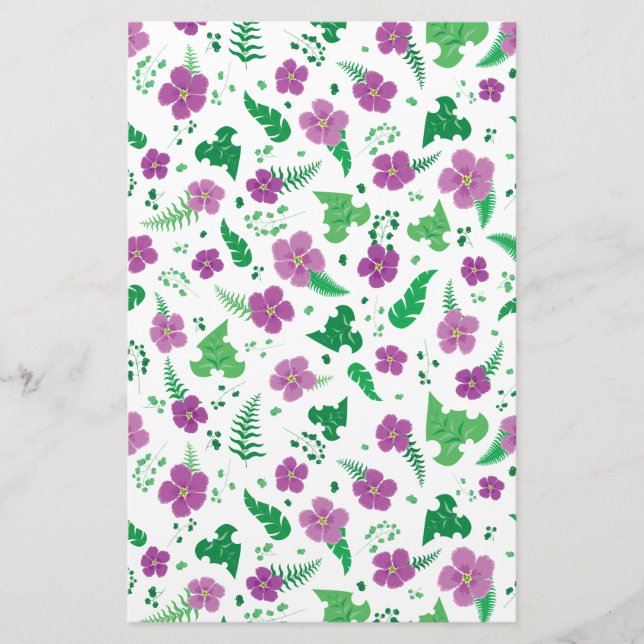 Lila Hibiskus Briefpapier (Vorderseite)