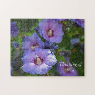 Lila Hibiskus Garden Blume Denken Sie an Sie Puzzle