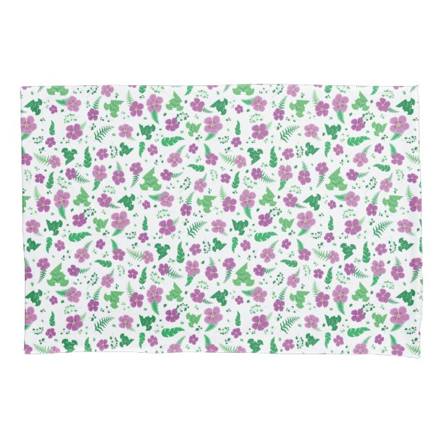 Lila Hibiskus Kissenbezug (Vorderseite)