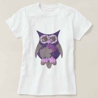 Lila Hibiskus Owl.png T-Shirt