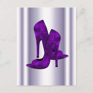 Lila High Heels Postkarte