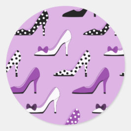 Lila High Heels Runder Aufkleber
