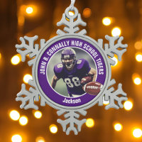 Lila High School Football Player Foto Custom