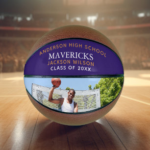 Lila High School Senior Player Foto Custom Basketball