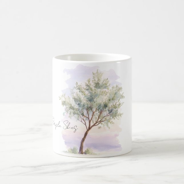 Lila Himmel Baum Kaffeetasse (Mittel)