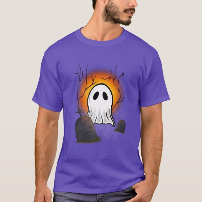 Lila Himmelsmondghost im Friedhof T-Shirt (Vorderseite)