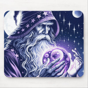 Lila himmlischer Kristallkugel-Zauberer für Sterne Mousepad