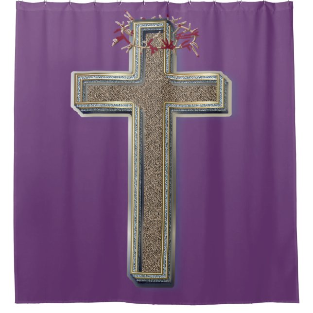 Lila Hintergrund des Duschvorhangs Duschvorhang (Vorderseite)