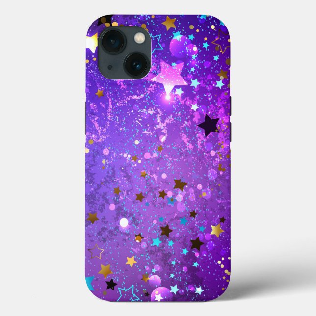 Lila Hintergrund mit Sternen Case-Mate iPhone Hülle (Rückseite)
