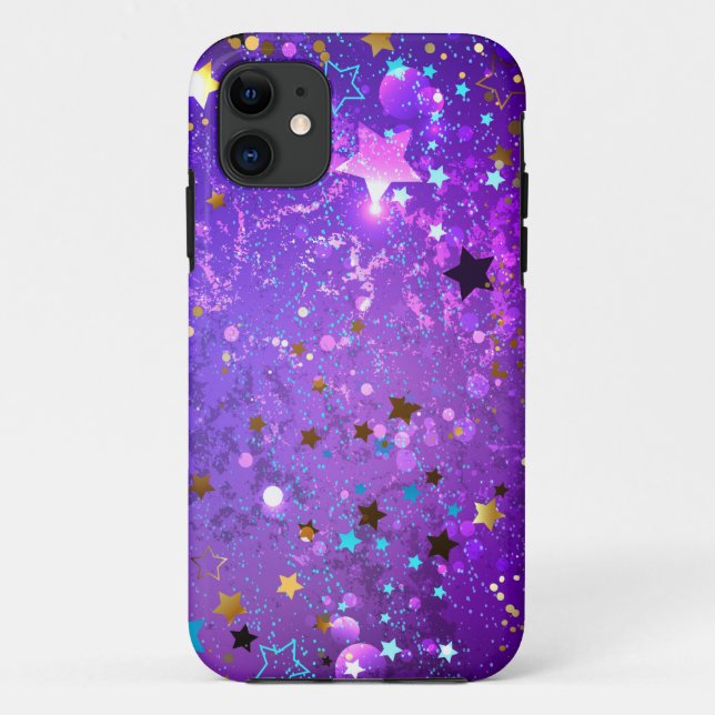 Lila Hintergrund mit Sternen Case-Mate iPhone Hülle (Rückseite)
