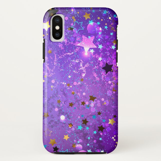 Lila Hintergrund mit Sternen Case-Mate iPhone Hülle (Rückseite)