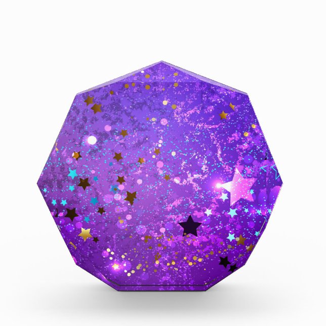 Lila Hintergrund mit Sternen Fotoblock (Vorderseite)