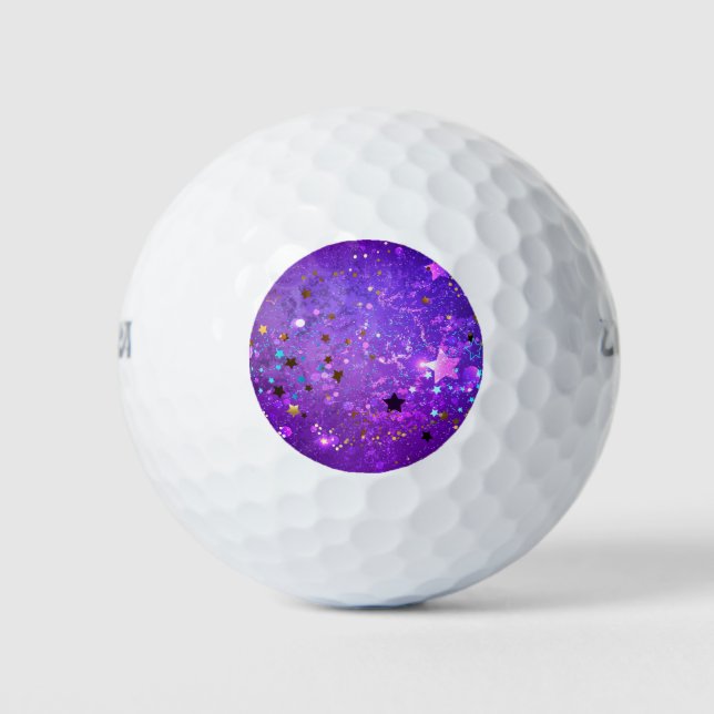 Lila Hintergrund mit Sternen Golfball (Vorderseite)
