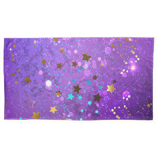 Lila Hintergrund mit Sternen Kissenbezug