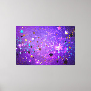Lila Hintergrund mit Sternen Leinwanddruck
