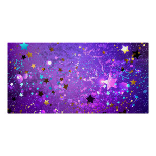 Lila Hintergrund mit Sternen Poster