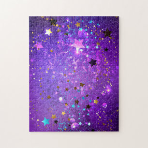Lila Hintergrund mit Sternen Puzzle
