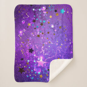 Lila Hintergrund mit Sternen Sherpadecke