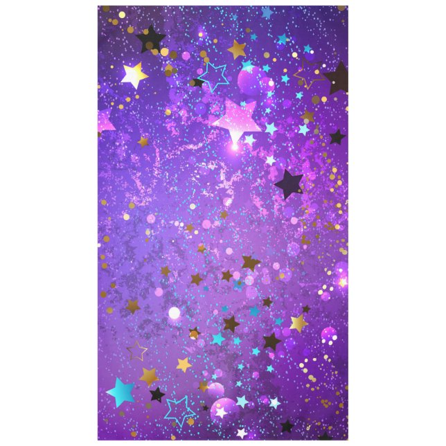 Lila Hintergrund mit Sternen Tischdecke (Vorderseite)