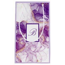 Lila Hintergrundfarbe mit goldenen Folien Kleine Geschenktüte