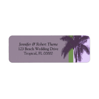 Lila Hintergrundpalm Tree DIY Hochzeitsmarken