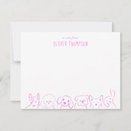 Lila Hinweis aus dem Skizzenpass für Niedliche Hun Mitteilungskarte