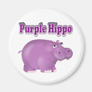 Lila Hippo Magnet