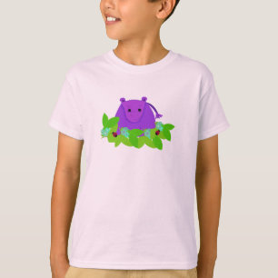 Lila Hippo mit Ladybugs T-Shirt