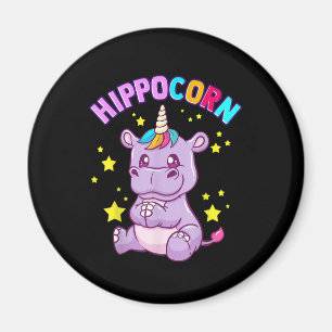 Lila HippoCorn Hippo Mais Hippopotamus Lover Magnet