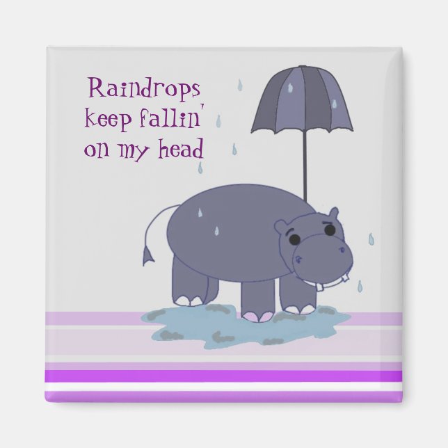 Lila Hippopotamus Magnet (Vorne)