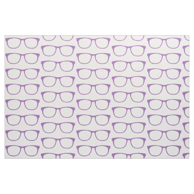 Lila Hipster Geek Glasses Fabric Stoff (Fat Quarter (45,7 x 55,9 cm))