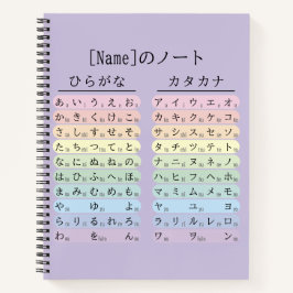 Lila Hiragana und Katakana Japanisch 名前ノート Notizbuch