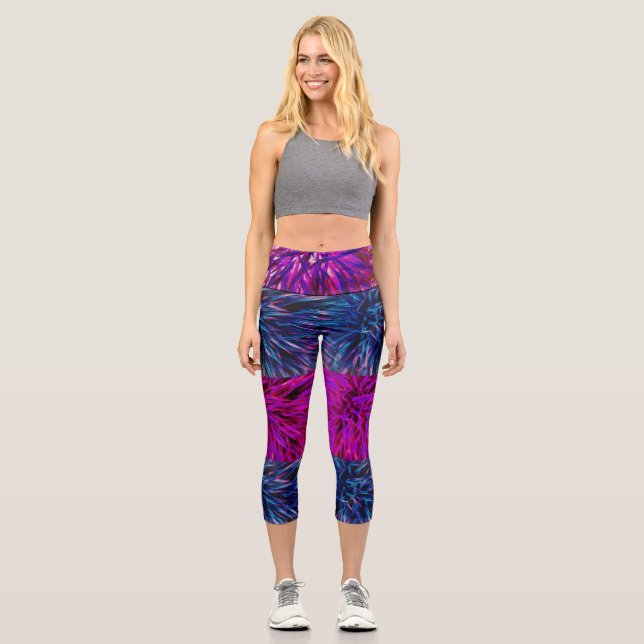 Lila Hochwaisted-Capris Capri Leggings (Vorderseite)