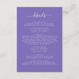 Lila Hochzeit Begleitkarte