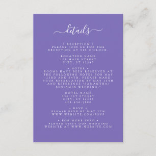 Lila Hochzeit Begleitkarte